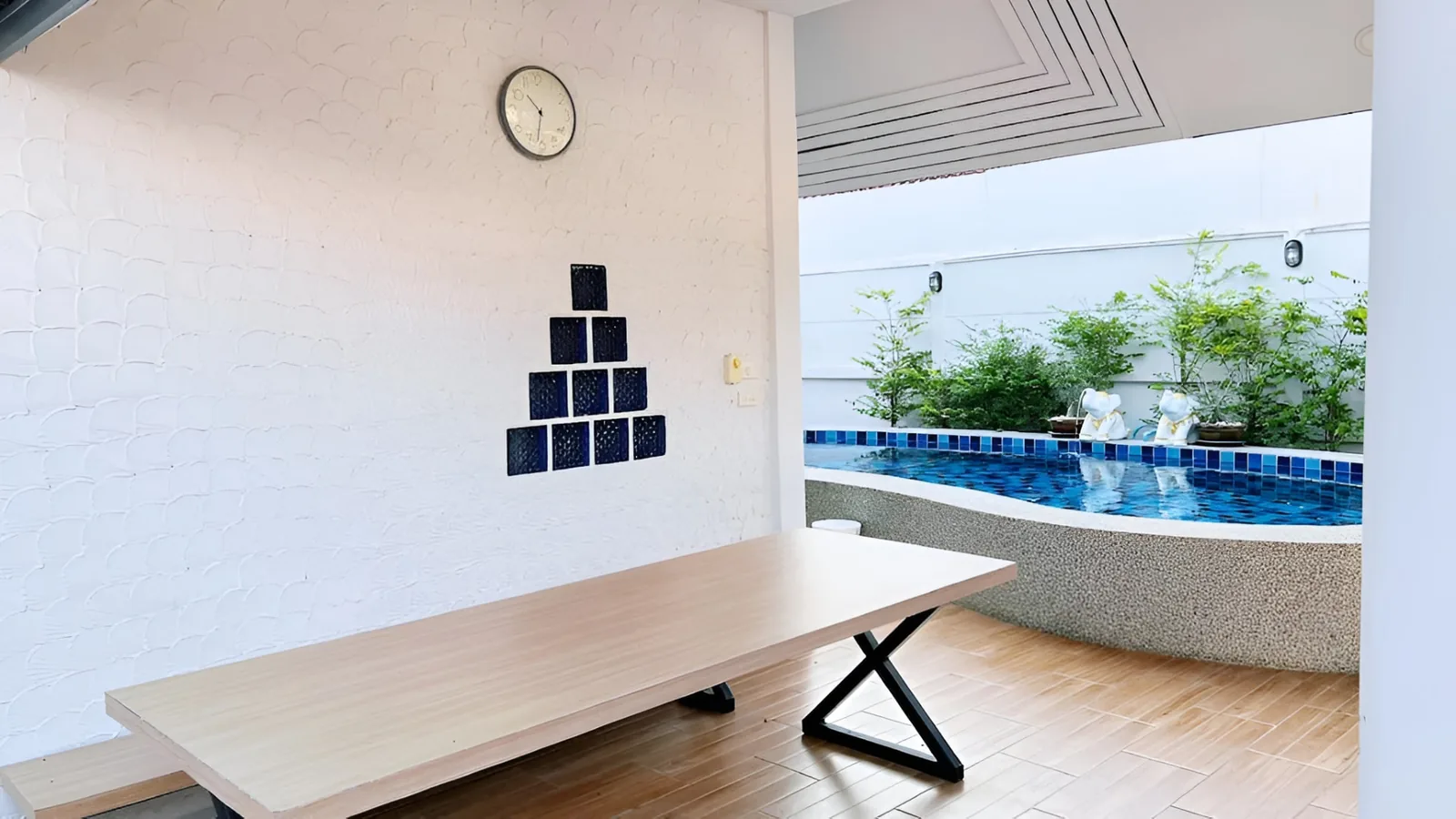 Poolside dining at After Party Villas, Sukh Sabai, Pattaya