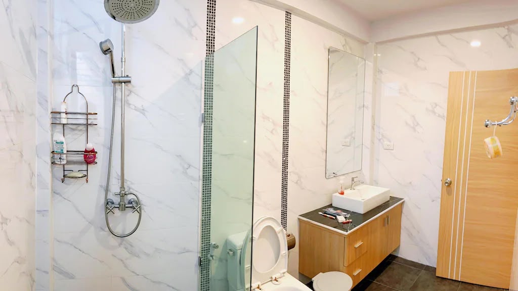 Bathroom, walk-in shower at After Party Villas, Sukh Sabai, Pattaya
